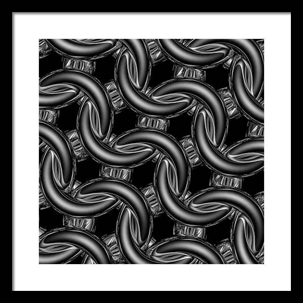 Black Glass Maille Framed Print