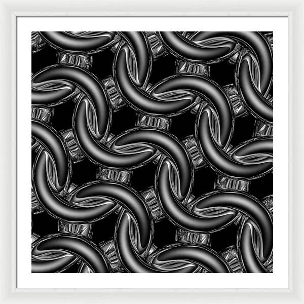 Black Glass Maille Framed Print
