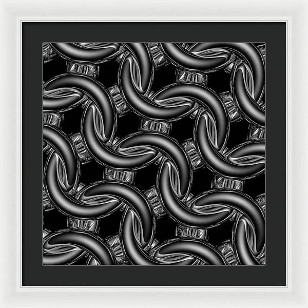 Black Glass Maille Framed Print