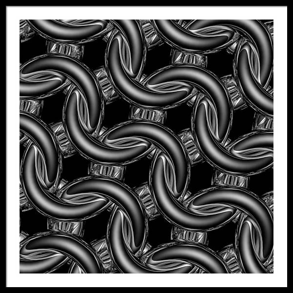 Black Glass Maille Framed Print