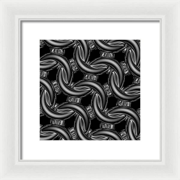 Black Glass Maille Framed Print