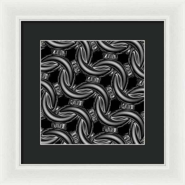Black Glass Maille Framed Print