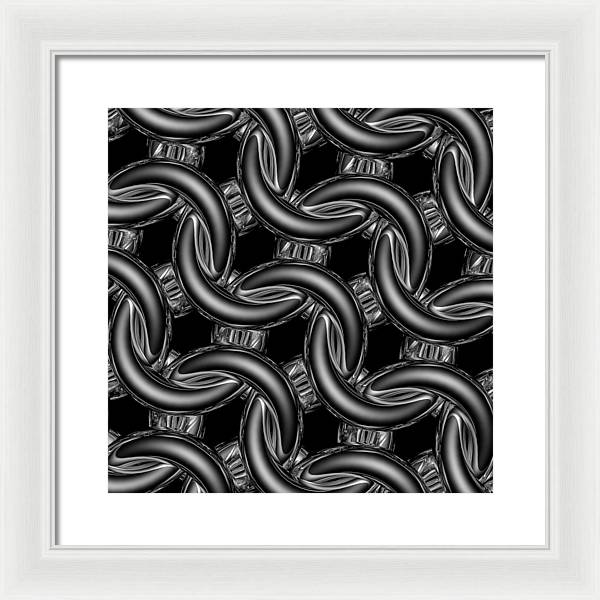 Black Glass Maille Framed Print