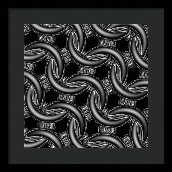 Black Glass Maille Framed Print