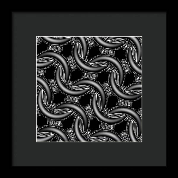 Black Glass Maille Framed Print
