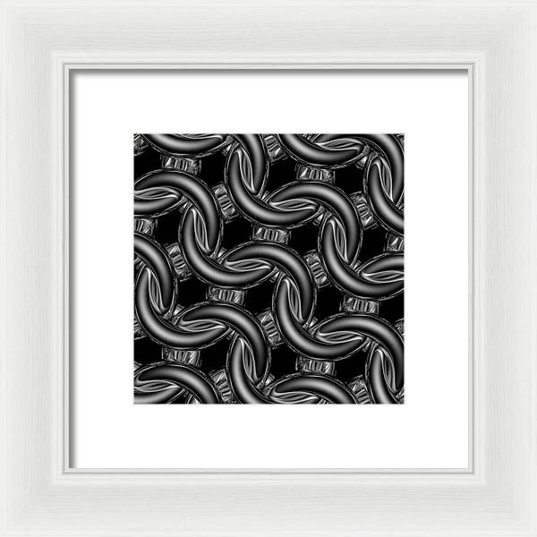 Black Glass Maille Framed Print