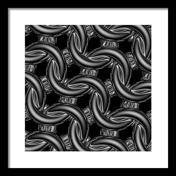 Black Glass Maille Framed Print