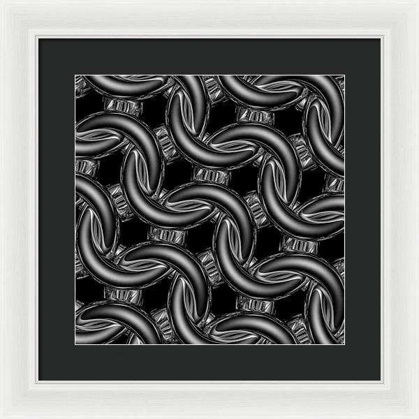 Black Glass Maille Framed Print