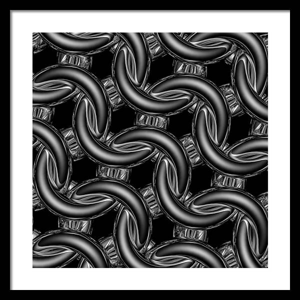 Black Glass Maille Framed Print