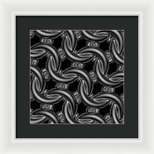 Black Glass Maille Framed Print