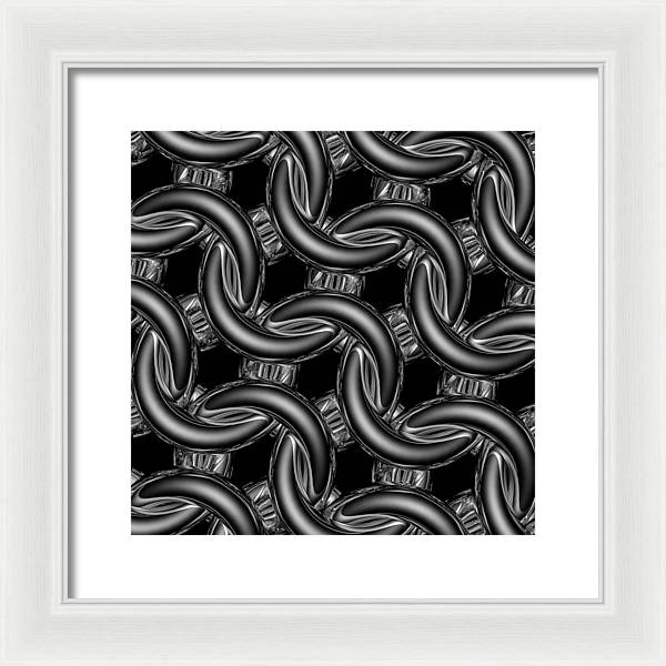 Black Glass Maille Framed Print