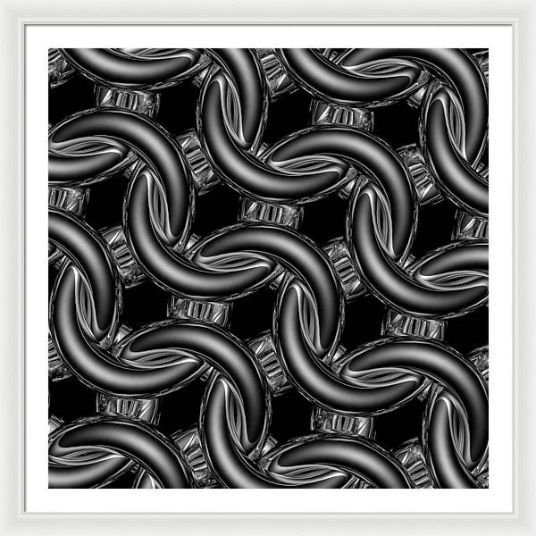 Black Glass Maille Framed Print