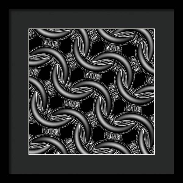 Black Glass Maille Framed Print