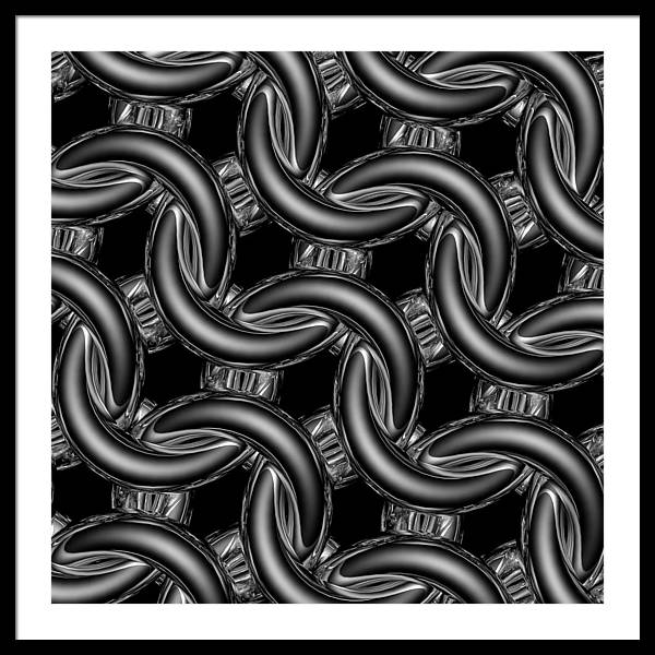 Black Glass Maille Framed Print