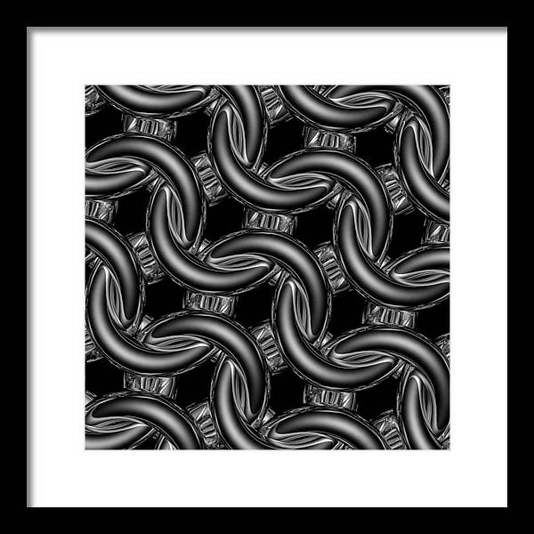Black Glass Maille Framed Print