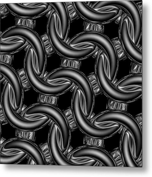 Black Glass Maille Metal Print