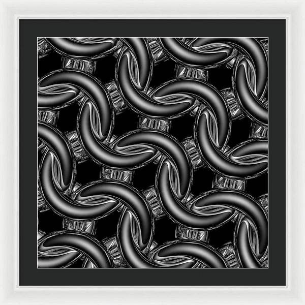 Black Glass Maille Framed Print