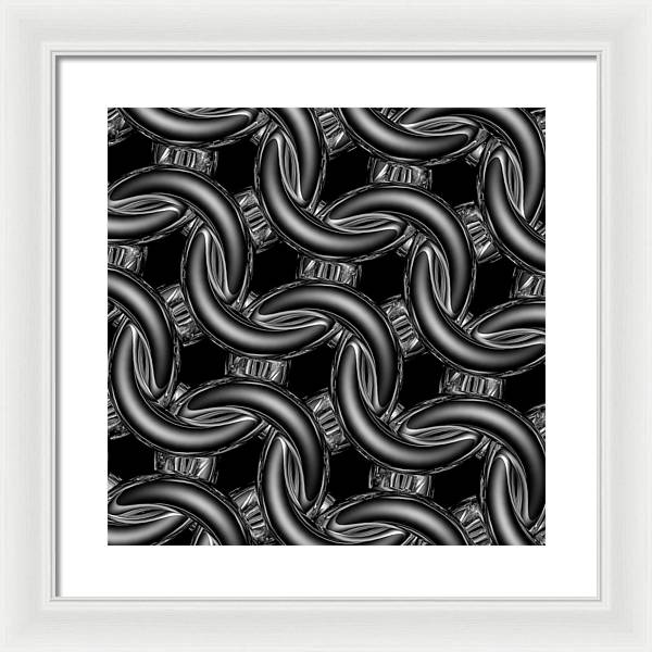 Black Glass Maille Framed Print