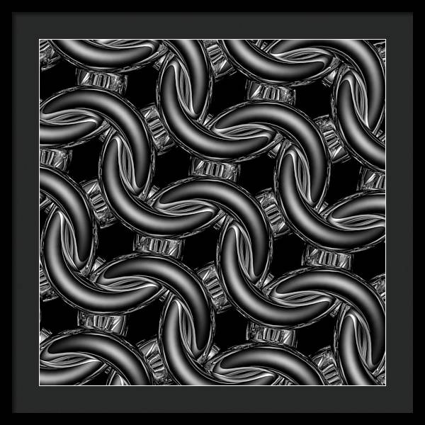 Black Glass Maille Framed Print