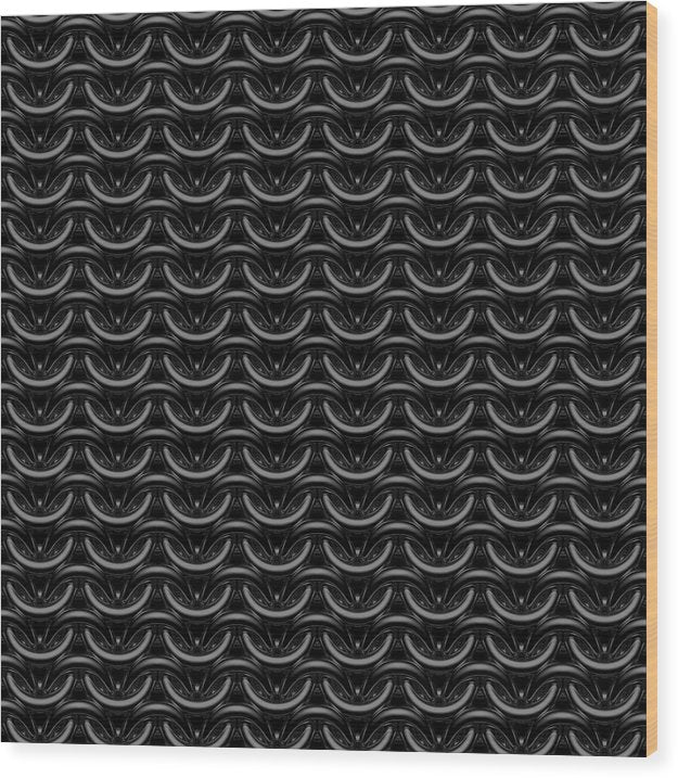 Black Maille Wood Print