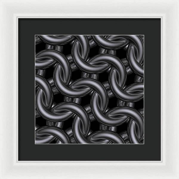 Black Silver Maille Framed Print