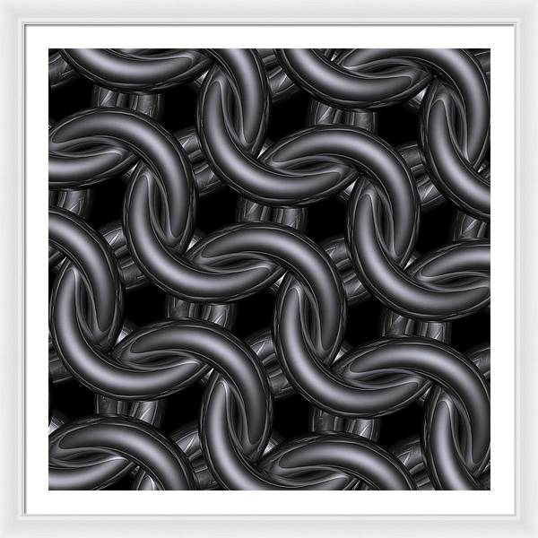 Black Silver Maille Framed Print