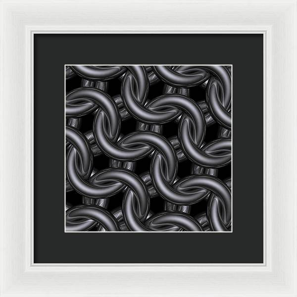 Black Silver Maille Framed Print