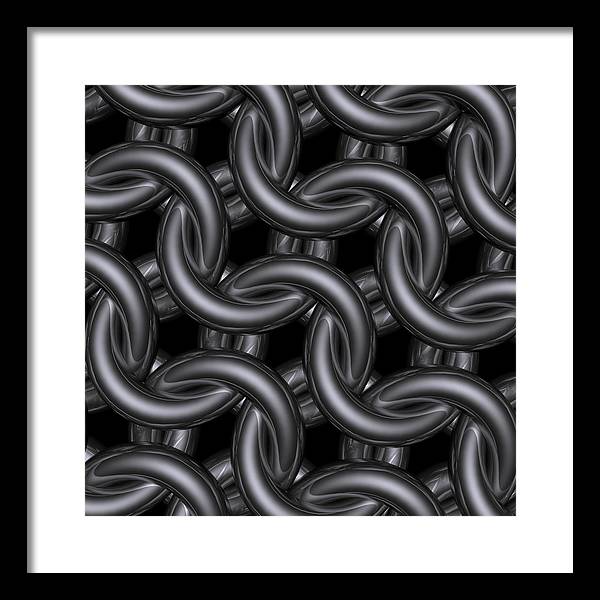 Black Silver Maille Framed Print