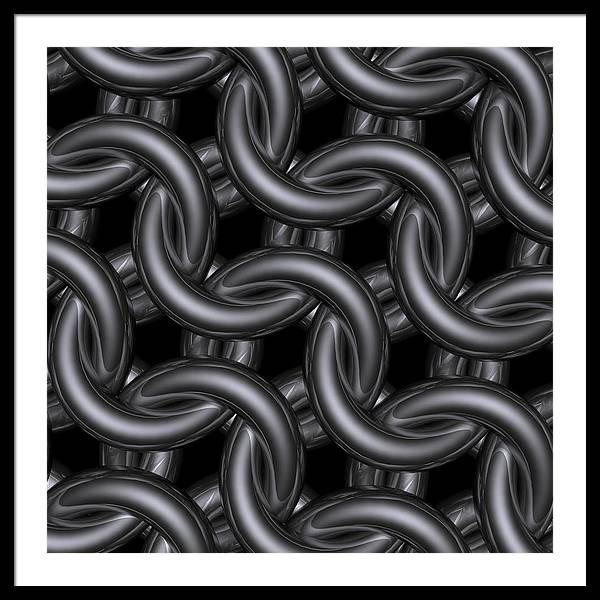 Black Silver Maille Framed Print