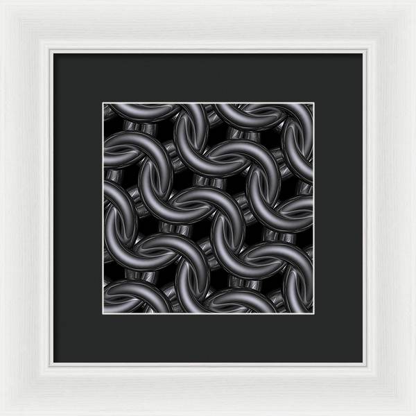 Black Silver Maille Framed Print