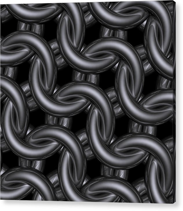 Black Silver Maille Acrylic Print