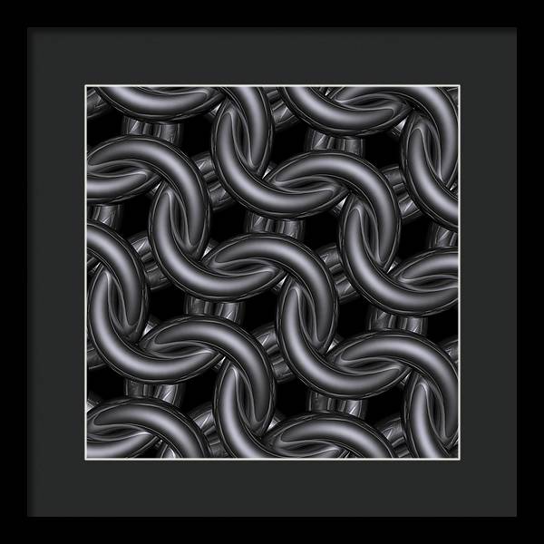 Black Silver Maille Framed Print