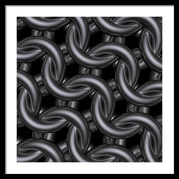 Black Silver Maille Framed Print