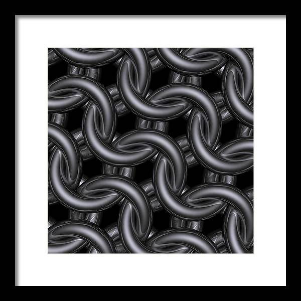 Black Silver Maille Framed Print