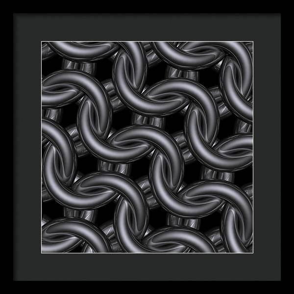 Black Silver Maille Framed Print