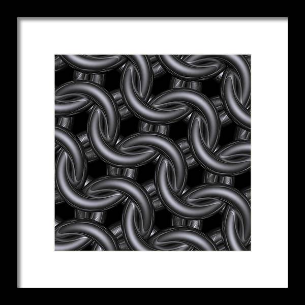 Black Silver Maille Framed Print