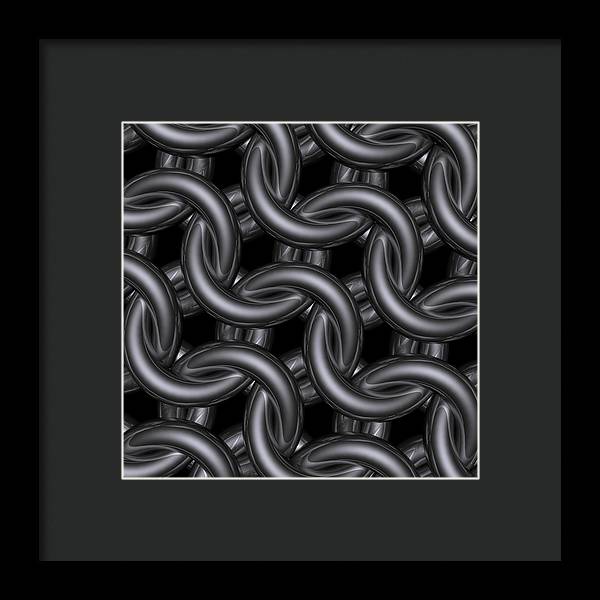 Black Silver Maille Framed Print