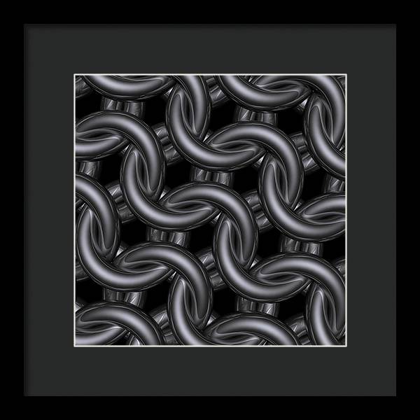 Black Silver Maille Framed Print