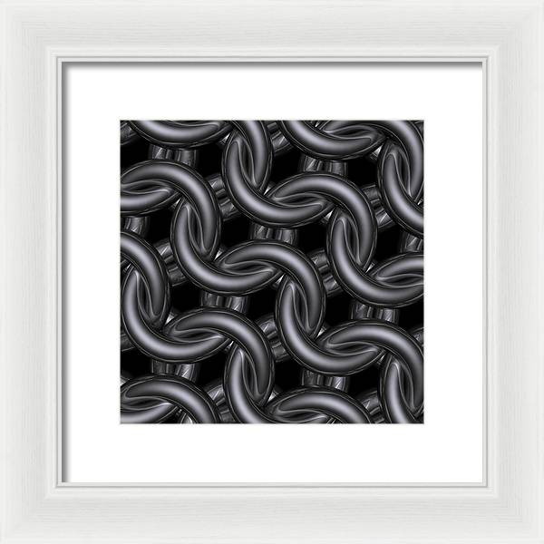 Black Silver Maille Framed Print