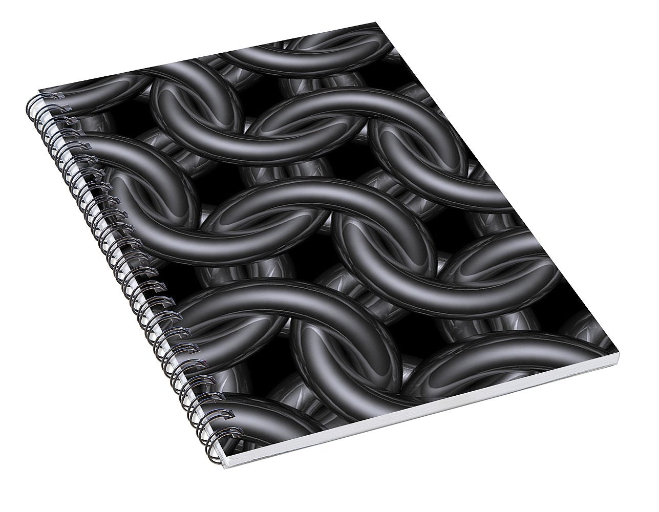 Black Silver Maille Spiral Notebook