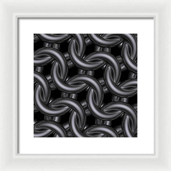 Black Silver Maille Framed Print