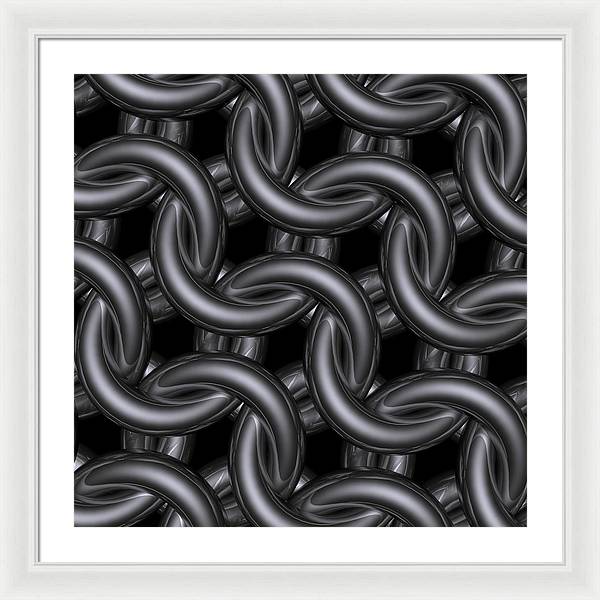Black Silver Maille Framed Print