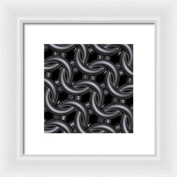 Black Silver Maille Framed Print