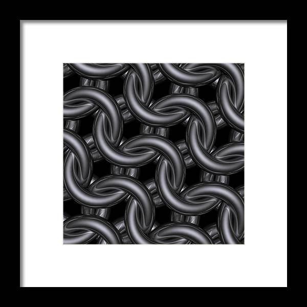 Black Silver Maille Framed Print