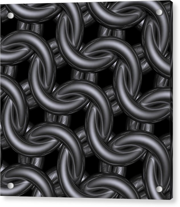 Black Silver Maille Acrylic Print