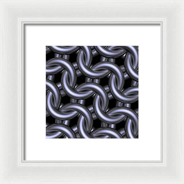 Black Steel Maille Framed Print