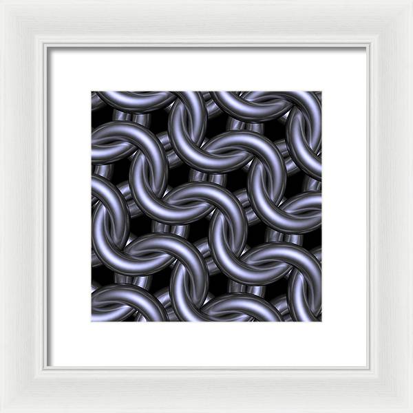 Black Steel Maille Framed Print