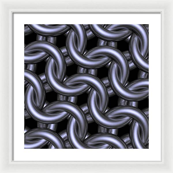 Black Steel Maille Framed Print