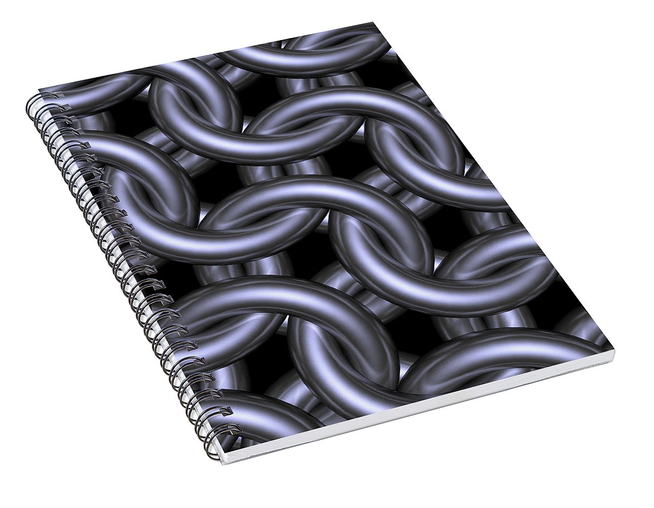Black Steel Maille Spiral Notebook