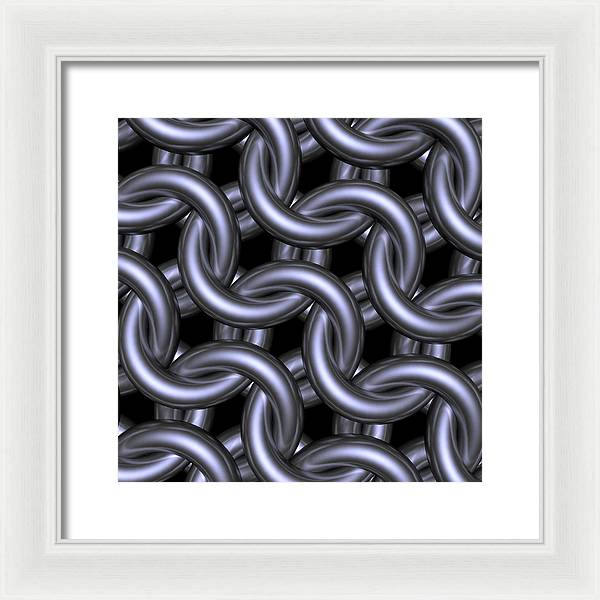 Black Steel Maille Framed Print